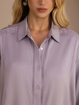 [Violette] SilkSilky-FR Long Sleeve Lapel Collar Blouse 006