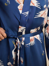 [Bleu Foncé] SilkSilky-FR 19Momme Mens Robe 004