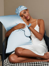 [Bleu Clair] SilkSilky-FR 19Momme Pure Soie Pillowcase Set 001