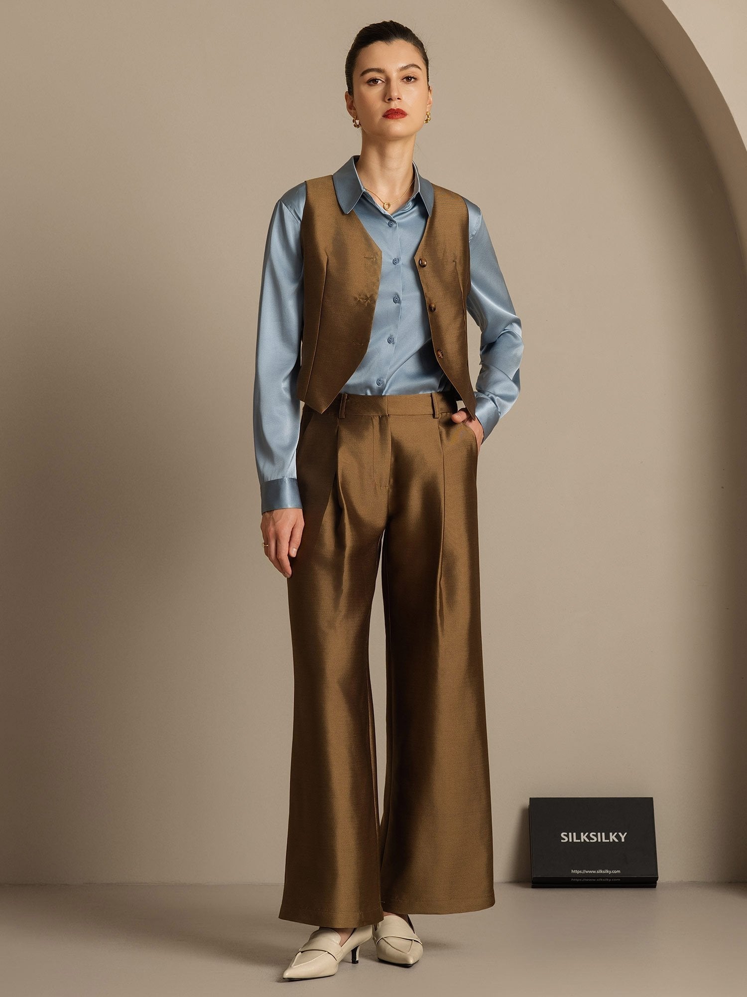 [Bronze] SilkSilky-FR 32Momme Soie Womens Pants 008,