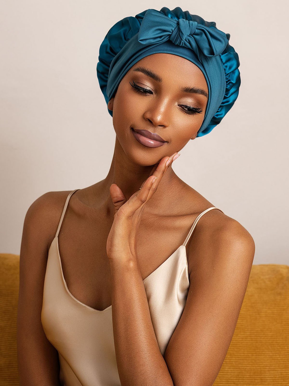 SilkSilky-FR Soie Sleep Cap BleuRoyal 005