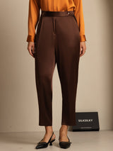 [Chocolat Noir] SilkSilky-FR 19Momme Soie Womens Pants 005