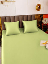 [Vert Menthe] SilkSilky-FR Parure de Lit Soie 005