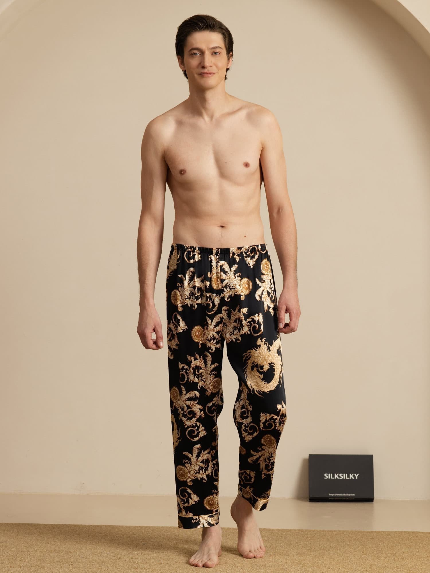 [Dragon Noir] SilkSilky-FR Mens Sleep Bottoms 007