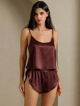 [Brun] SilkSilky-FR Spaghetti Strap Ensemble Camisole 007