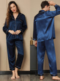 Ensembles de Pyjama en Soie Pure pour Couple Total 4Pcs