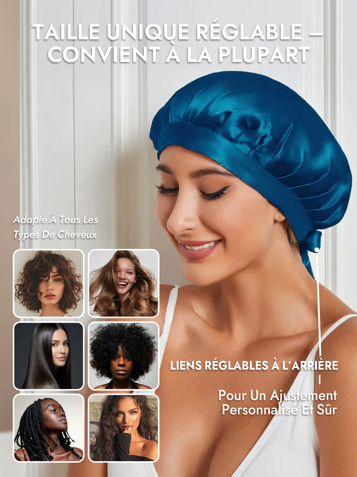 [Bleu Royal] SilkSilky-FR Bonnets de Nuit 006