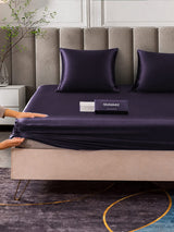 [Violet Foncé] SilkSilky-FR Parure de Lit Soie 006