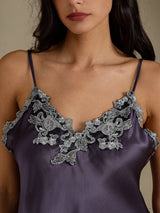 [Gris Pourpre] SilkSilky-FR Sleeveless V Neck Ensemble Camisole 004