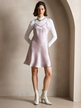 [Lavande] SilkSilky-FR Sleeveless V Neck Robes 005