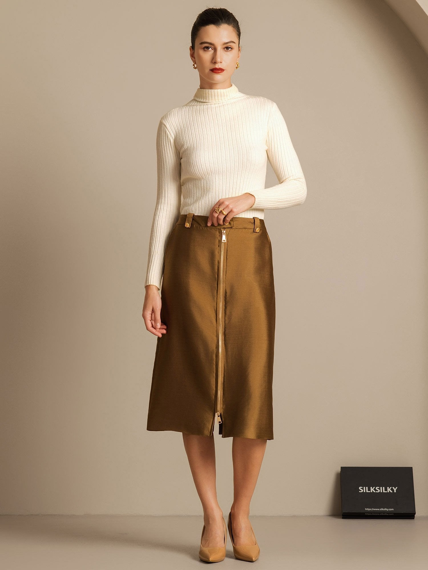 [Bronze] SilkSilky-FR 32Momme Soie Skirt 008,