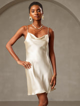 [Jaune Clair] SilkSilky-FR Sleeveless Cowl Neck Robes 003