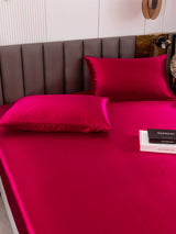 19Momme 3 pièces soie 1x drap housse+2x taies d‘oreiller