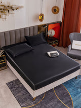 19Momme 3 pièces soie 1x drap housse+2x taies d‘oreiller