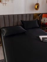 19Momme 3 pièces soie 1x drap housse+2x taies d‘oreiller