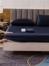 19Momme 3 pièces soie 1x drap housse+2x taies d‘oreiller