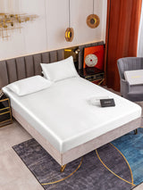 19Momme 3 pièces soie 1x drap housse+2x taies d‘oreiller