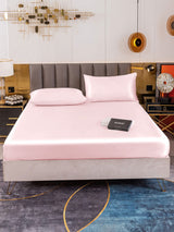 19Momme 3 pièces soie 1x drap housse+2x taies d‘oreiller