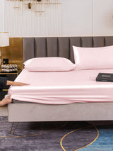 19Momme 3 pièces soie 1x drap housse+2x taies d‘oreiller