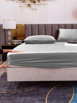 19Momme 3 pièces soie 1x drap housse+2x taies d‘oreiller