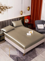 19Momme 3 pièces soie 1x drap housse+2x taies d‘oreiller