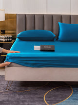 19Momme 3 pièces soie 1x drap housse+2x taies d‘oreiller