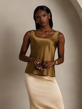 [Brun] SilkSilky-FR Sleeveless Top À Fines Brides 006