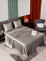 [Gris] SilkSilky-FR Parure de Lit Soie 003