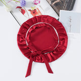 SilkSilky-FR Pure Soie Sleep Cap RougeVineux 004