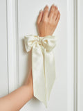 SilkSilky-FR 19Momme Pure Soie Scrunchie Ivory 001