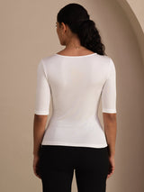 [Blanc] SilkSilky-FR Half Sleeve Femme T-Shirt 002
