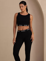 [Noir] SilkSilky-FR Sleeveless Crew Neck Women's Outfit Sets 005