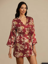 [Dragon Bordeaux] SilkSilky-FR Trois-quart Femme Peignoir 004