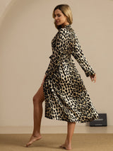 [Leopard] SilkSilky-FR Manches longues Femme Peignoir 002