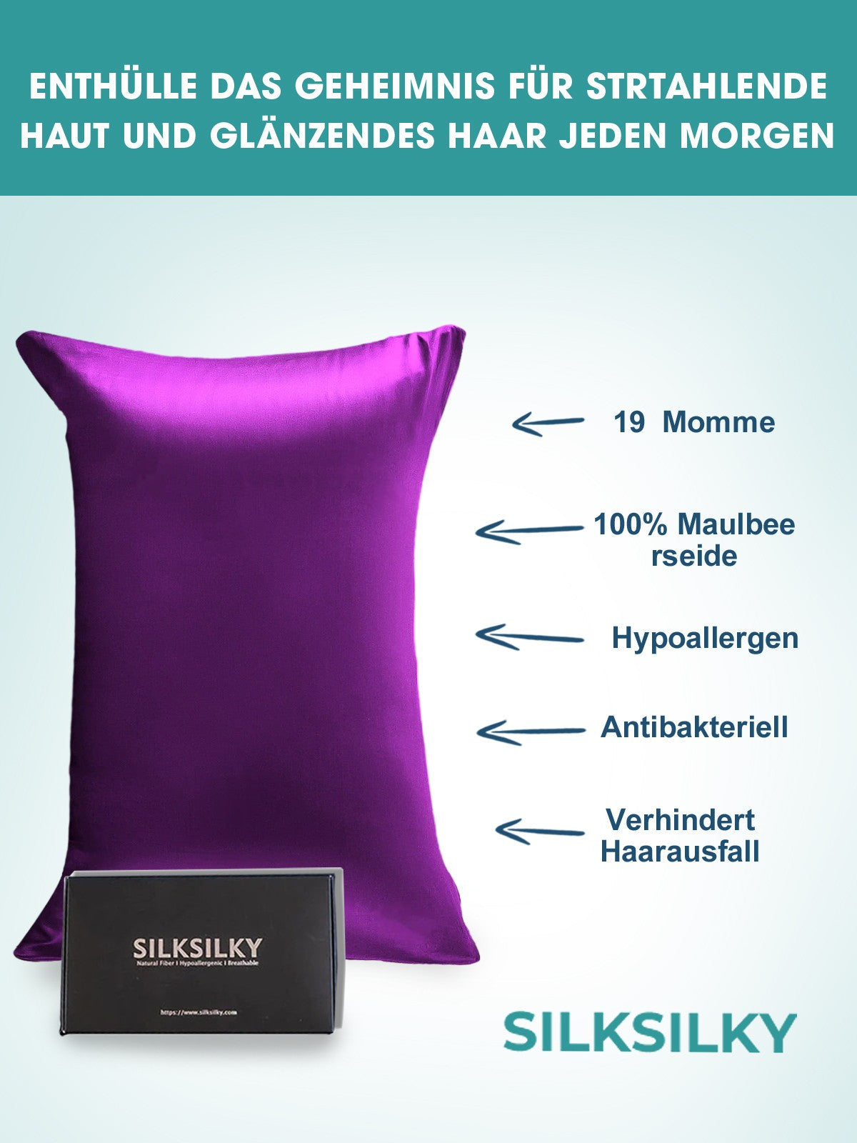 [Violette] SilkSilky-FR 19Momme Pure Soie Pillowcase 002