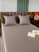 [Gris] SilkSilky-FR Parure de Lit Soie 005