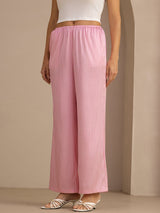 [Rayures Fines Roses] SilkSilky-FR Womens Pants 003