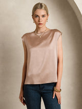 [Toscane] SilkSilky-FR Cap Sleeve Round Neck Femme T-Shirt 001