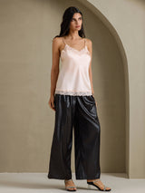 [Rose] SilkSilky-FR Spaghetti Strap V Neck Top À Fines Brides 006