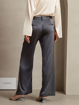 [Gris Foncé] SilkSilky-FR 19Momme Soie Womens Pants 002,