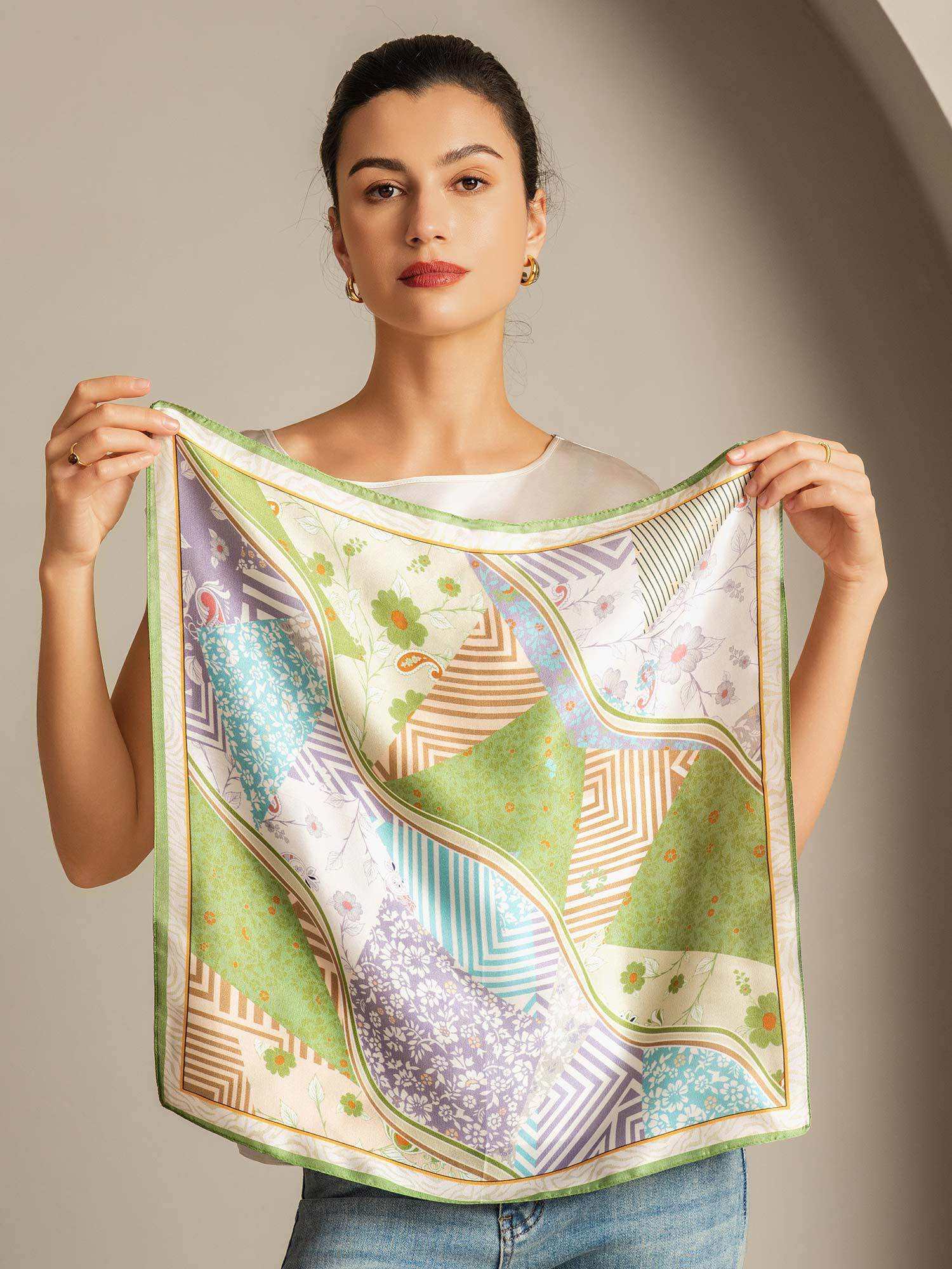 [P100] SilkSilky-FR Soie Scarf 004,