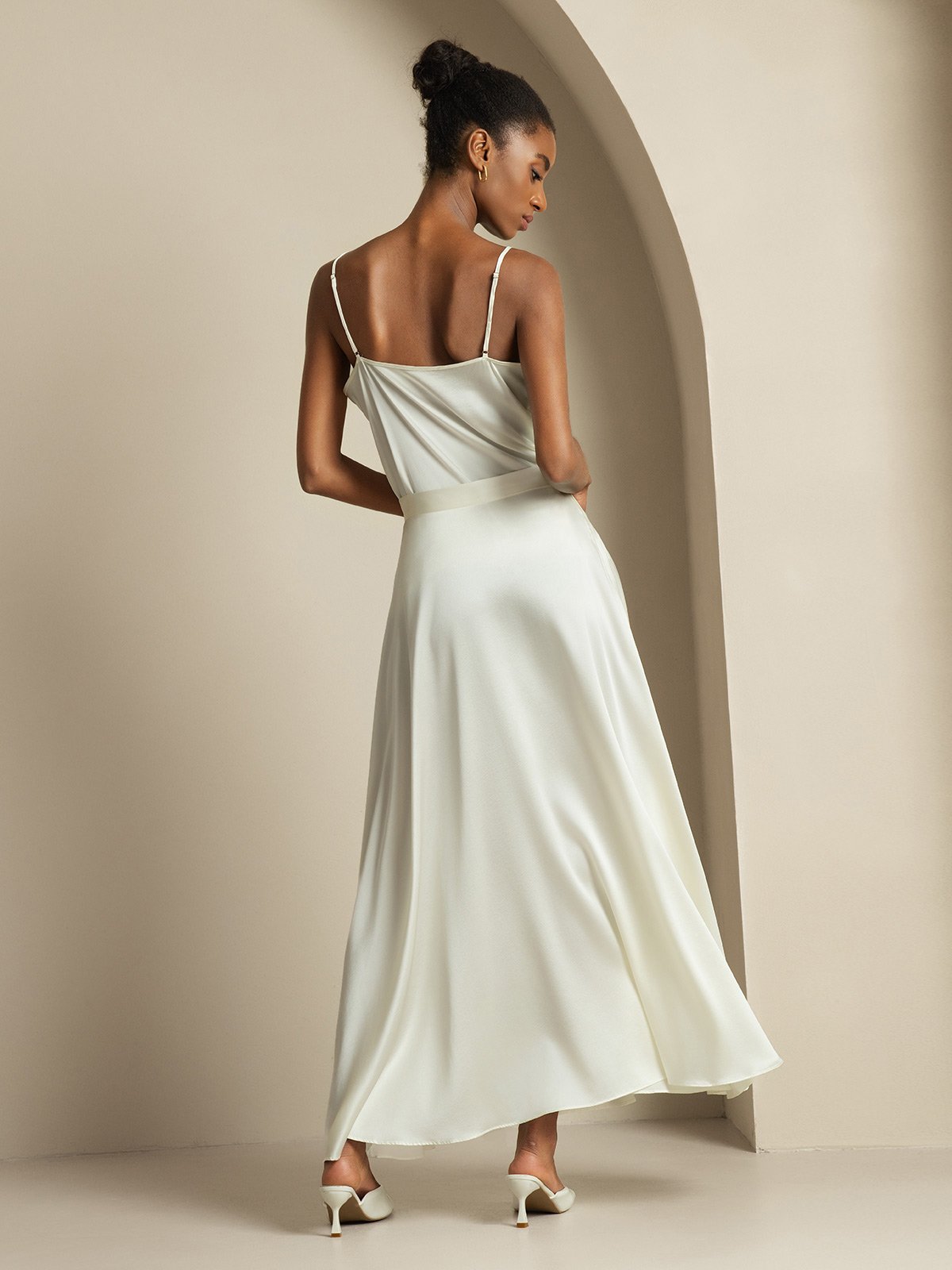 [Blanc] SilkSilky-FR 19Momme Soie Col Chemise Women''s Outfit Sets 002,