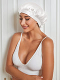 SilkSilky FR Pure Soie Sleep Cap Blanc 005