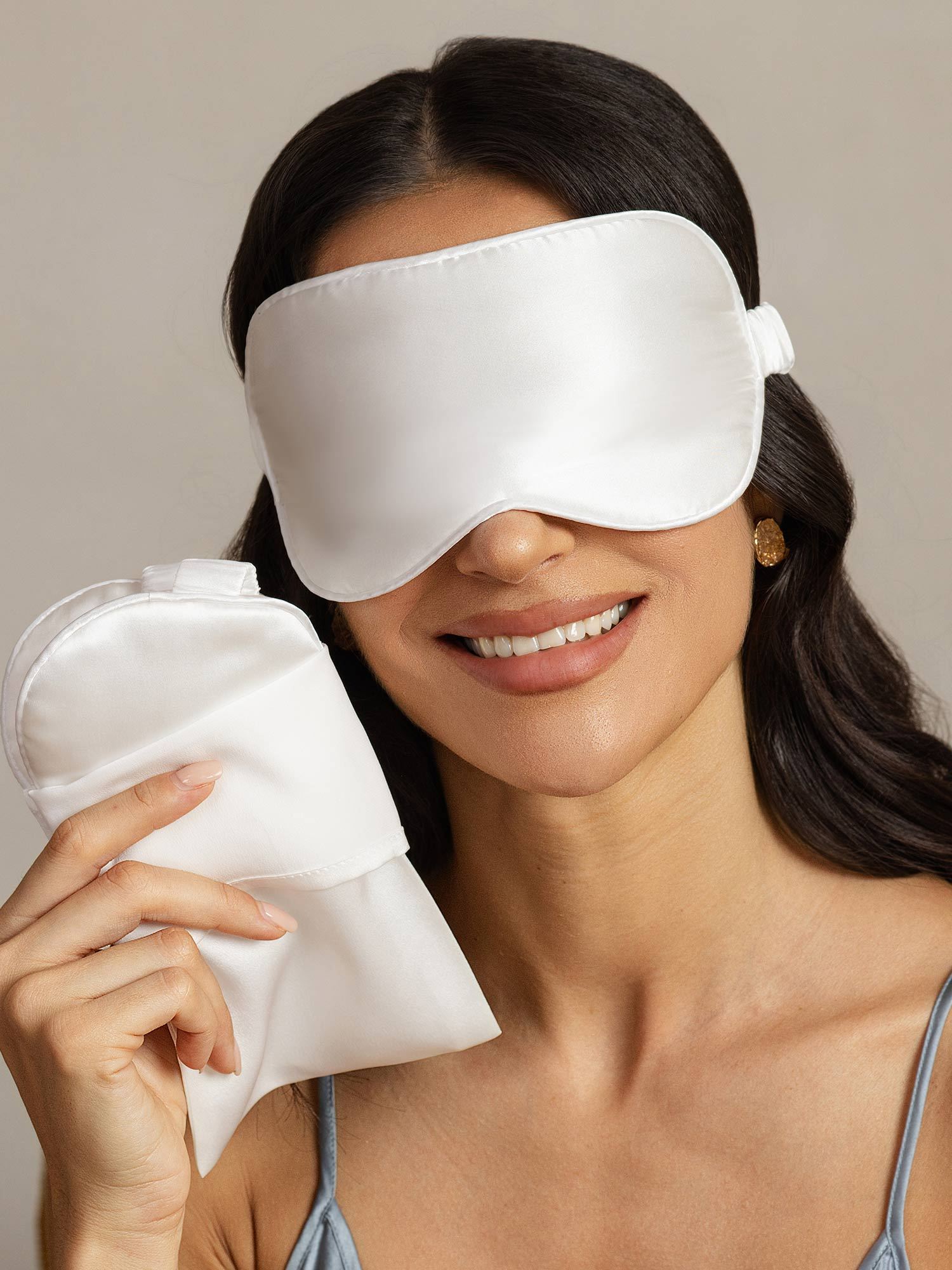 [Blanc] SilkSilky-FR Soie Eye Mask 004