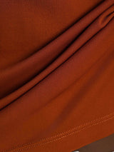[Orange] SilkSilky-FR Short Sleeve V Neck Femme T-Shirt 005