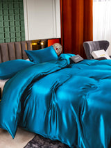 [Bleu Royal] SilkSilky-FR 25Momme Parure de Lit Soie 005