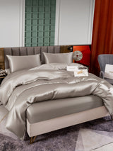 [Gris] SilkSilky-FR 25Momme Parure de Lit Soie 002