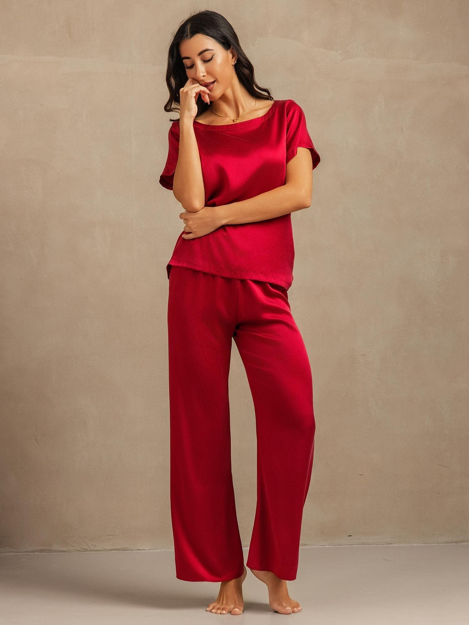 [RougeVineux] SilkSilky-FR 19Momme Soie Womens Pajamas 006