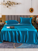 [Bleu Royal] SilkSilky-FR 19Momme Parure de Lit Soie 002