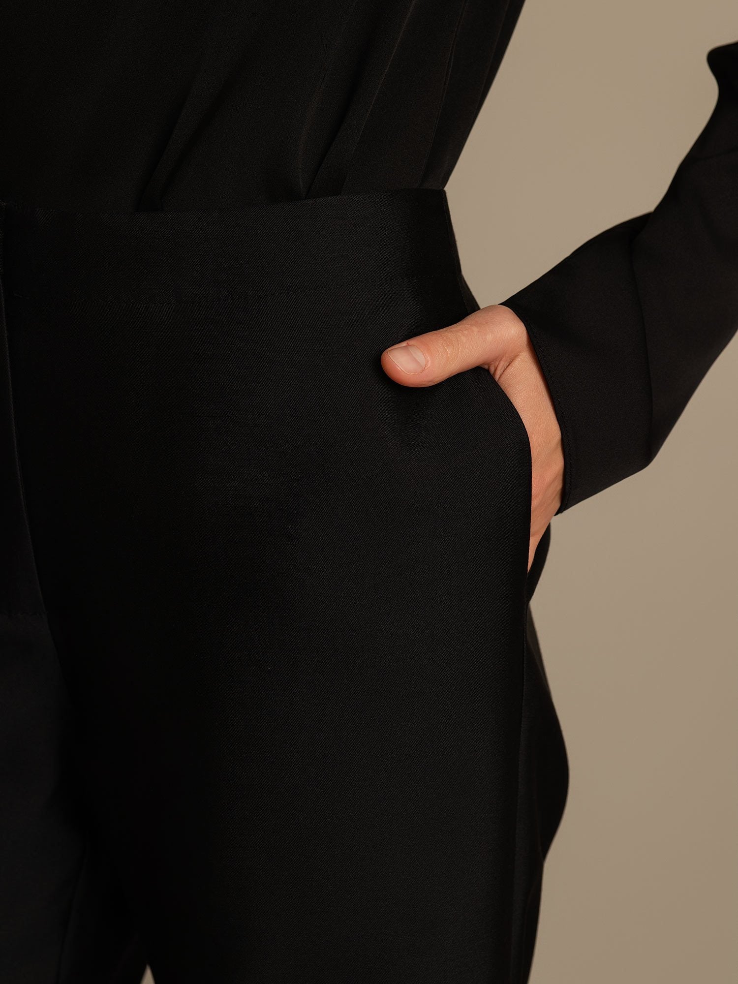 [Noir] SilkSilky-FR 32Momme Soie Womens Pants 004,